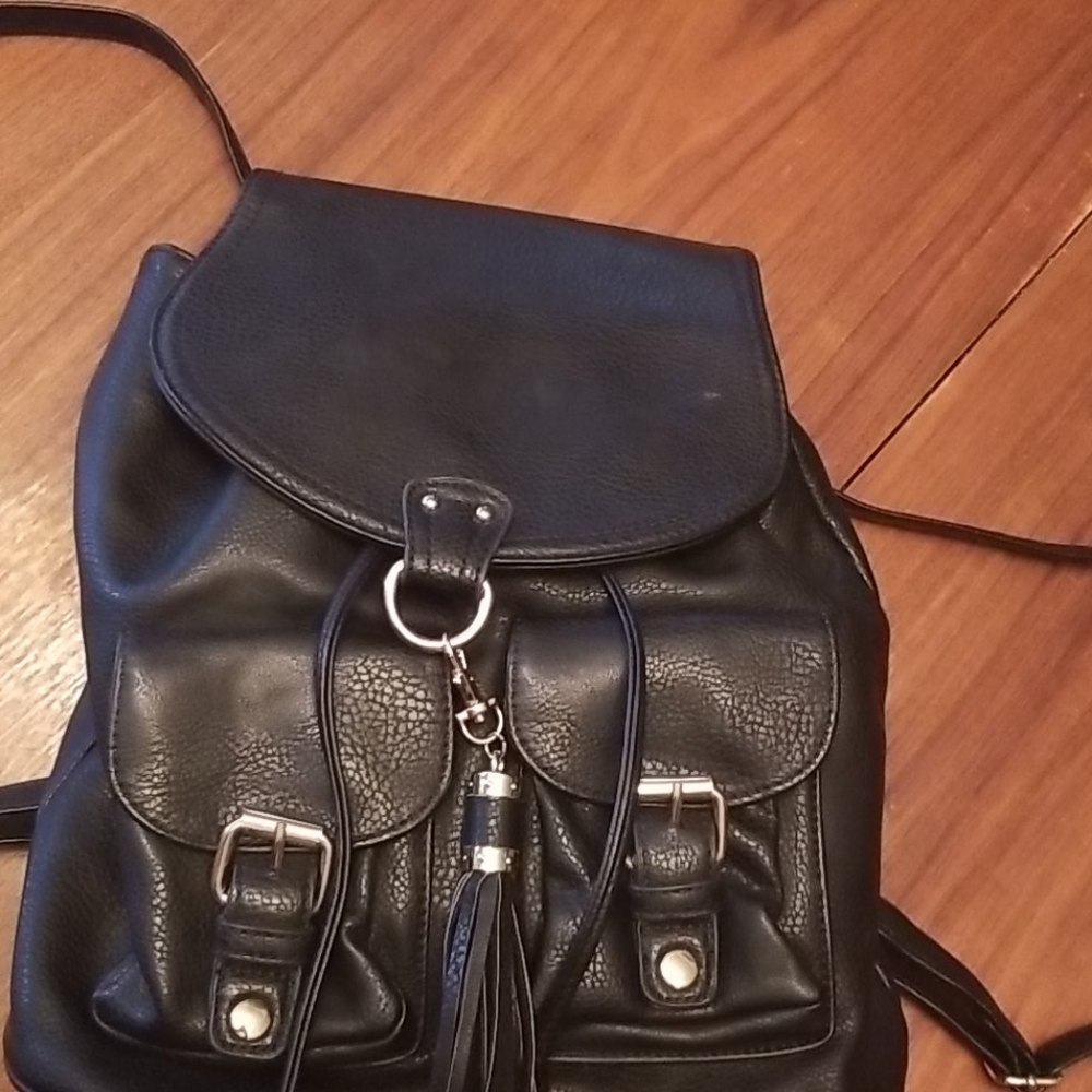 Clark's vegan leather black backpack